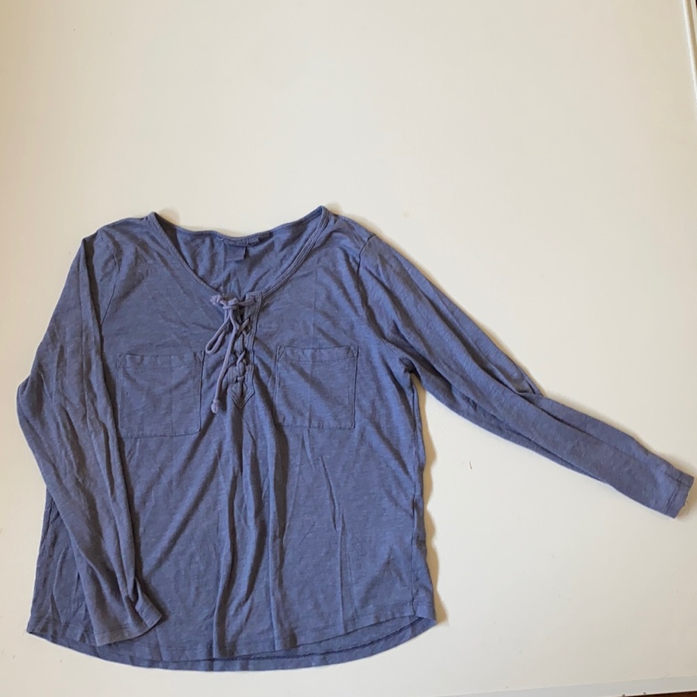 Blue Long Sleeve Top